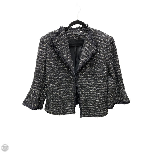 Blazer Designer By Lafayette 148 In Black & Gold, Size: Xl
