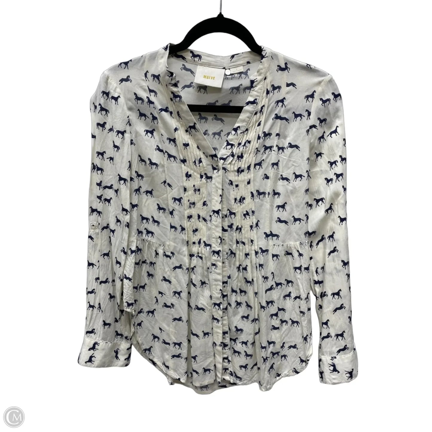 Top Long Sleeve By Maeve In Cream, Size: Xs