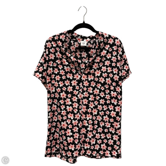 Top Short Sleeve By Cabi In Floral Print, Size: M