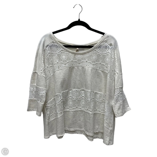 Top Short Sleeve By Clothes Mentor In Cream, Size: L