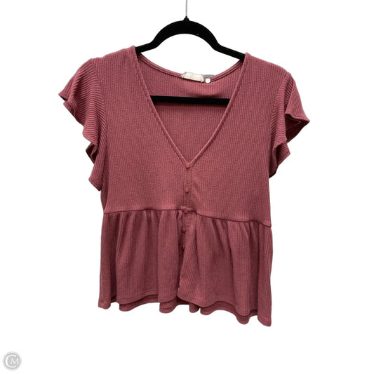 Top Short Sleeve By Altard State In Mauve, Size: L