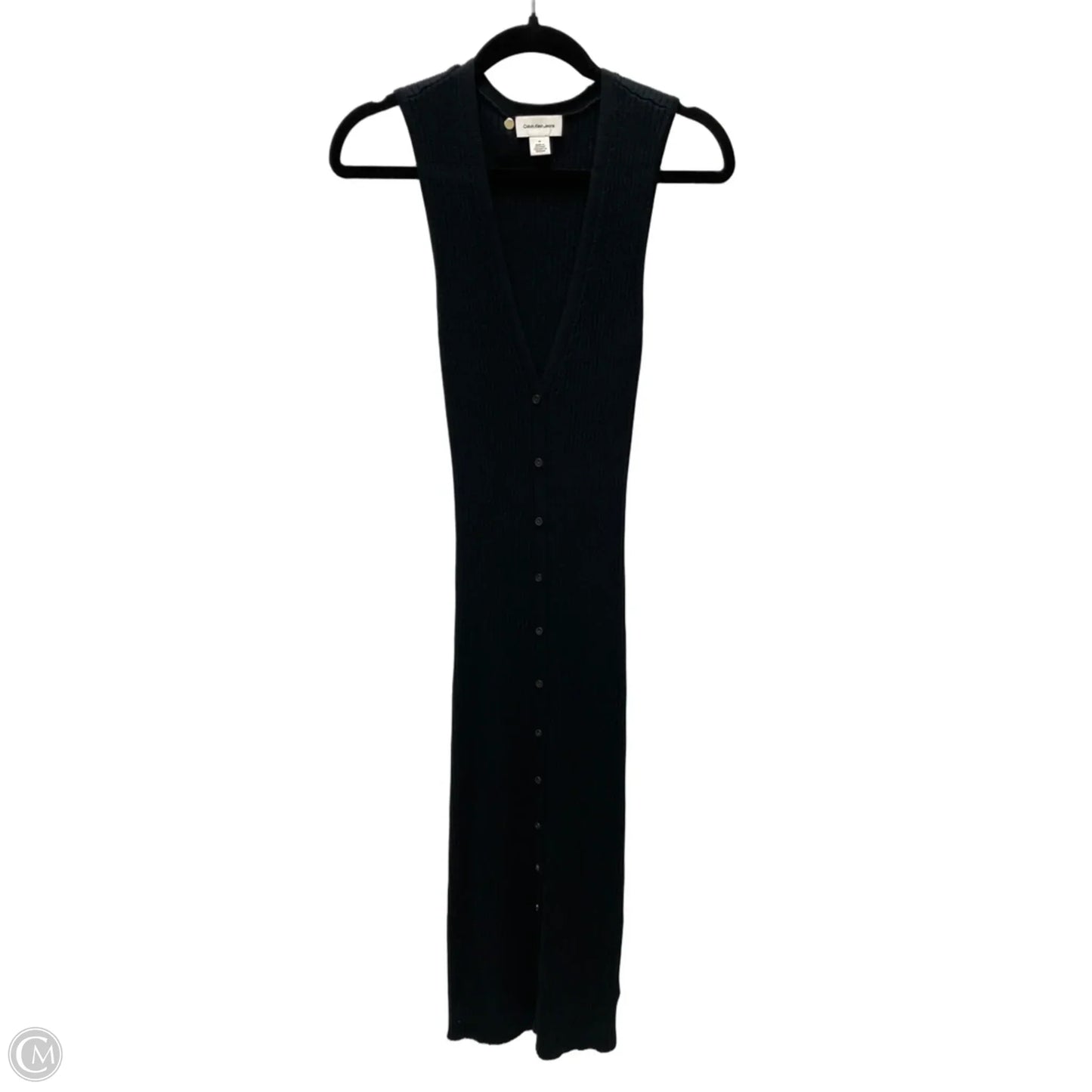 Dress Casual Midi By Calvin Klein In Black, Size: M