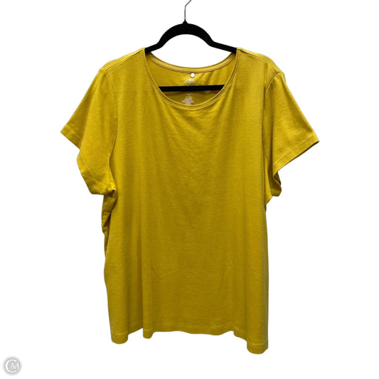 Top Short Sleeve By St Johns Bay In Yellow, Size: 3x