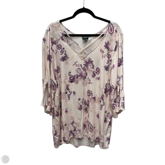 Tunic 3/4 Sleeve By Torrid In Pink & Purple, Size: 3x