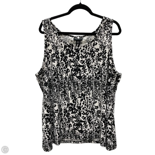 Top Sleeveless By Maggie Barnes In Black & White, Size: 2x