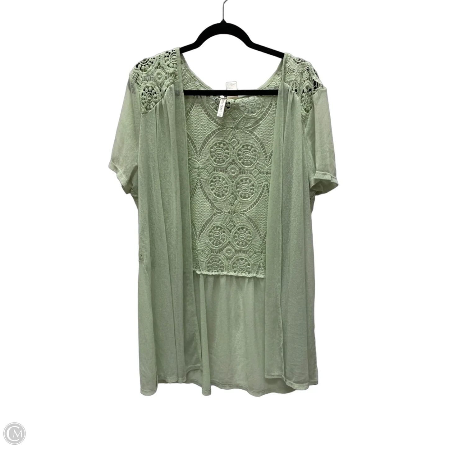 Cardigan By Clothes Mentor In Green, Size: 1x
