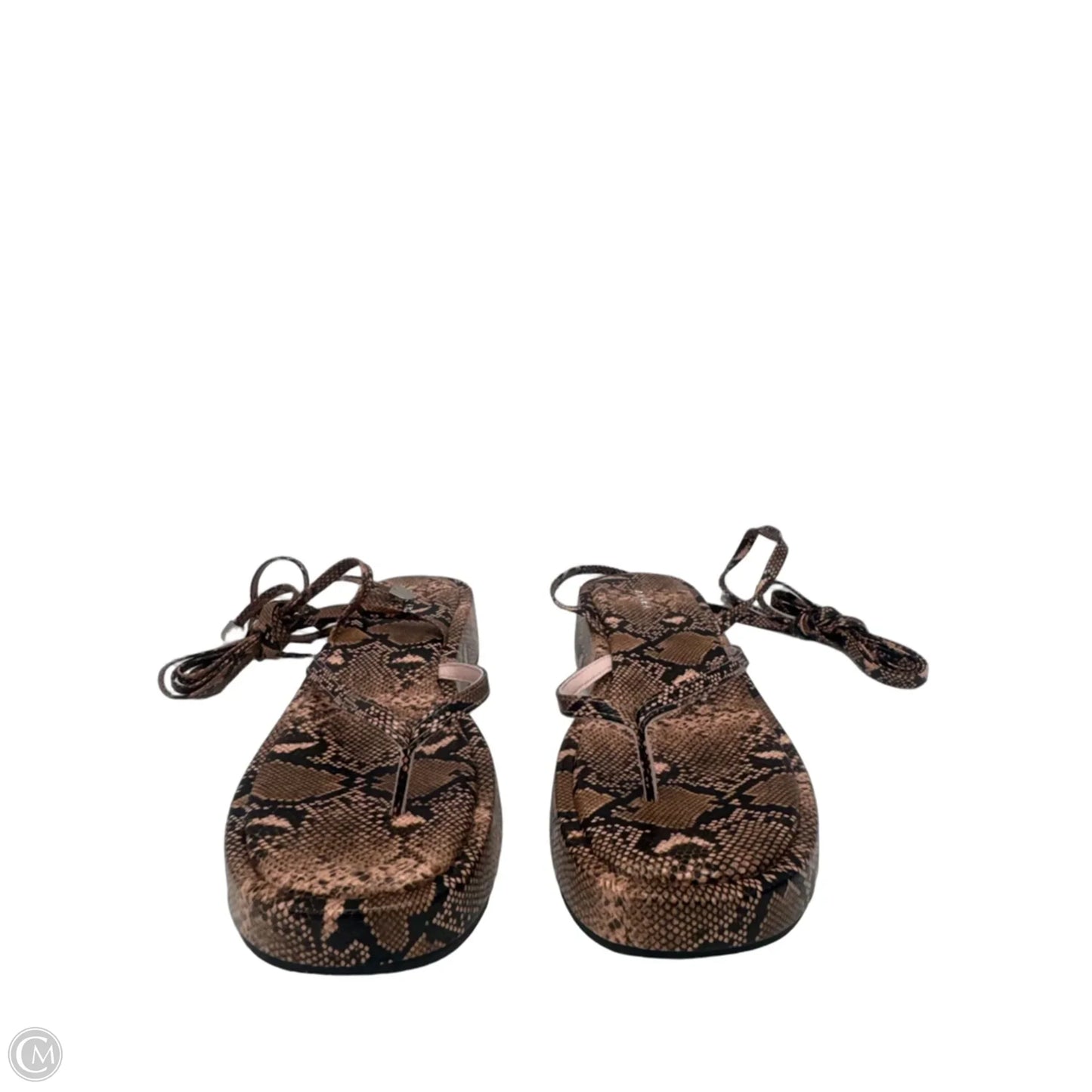 Sandals Heels Platform By Akira In Snakeskin Print, Size: 6