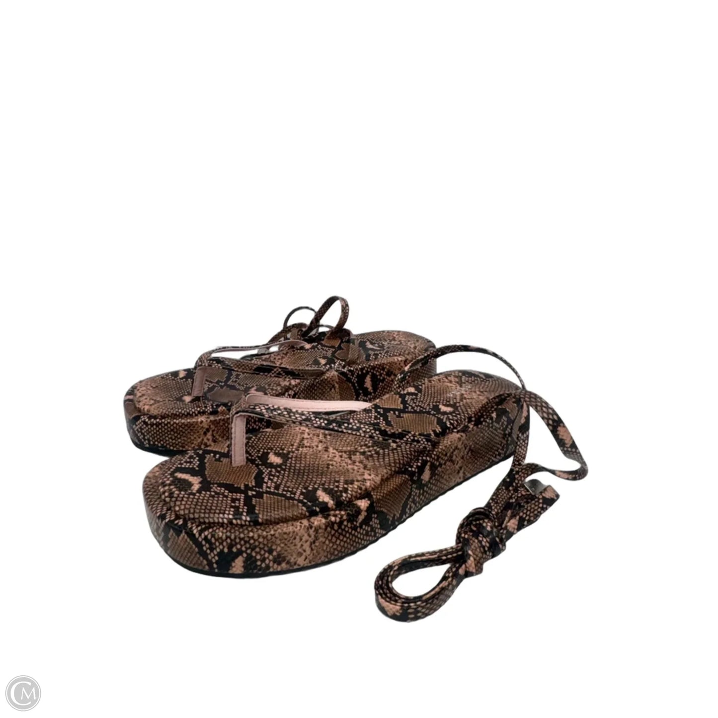 Sandals Heels Platform By Akira In Snakeskin Print, Size: 6