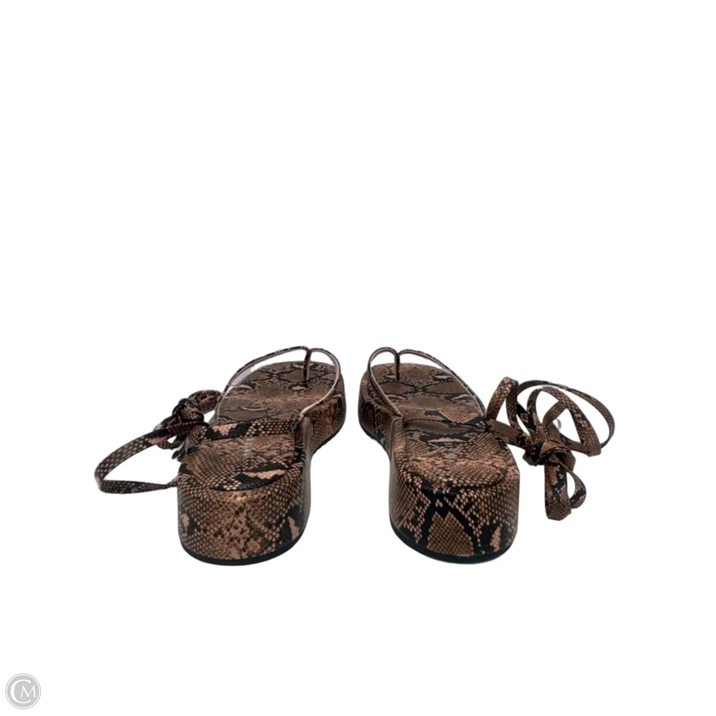 Sandals Heels Platform By Akira In Snakeskin Print, Size: 6