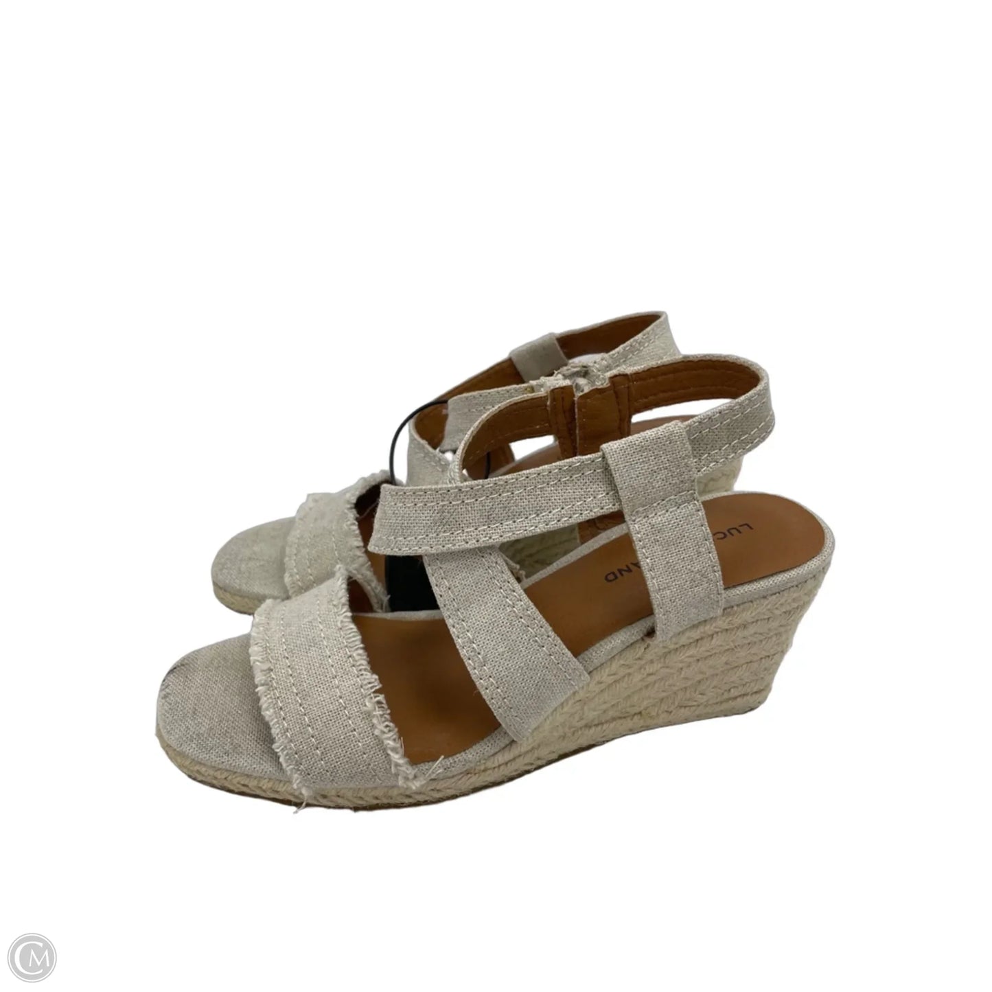 Sandals Heels Wedge By Lucky Brand In Tan, Size: 7