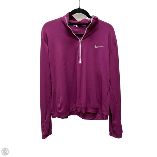 Athletic Top Long Sleeve Collar By Nike Apparel In Purple, Size: Xl