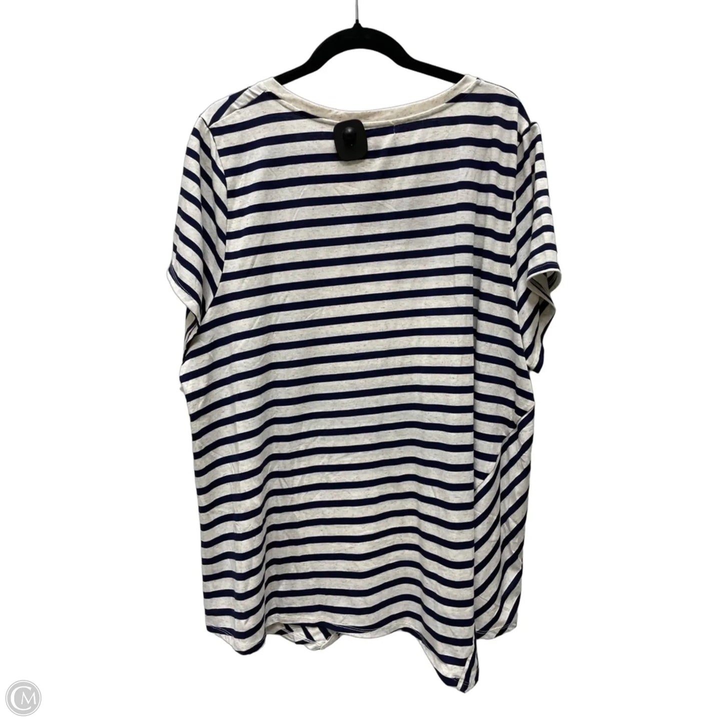 Top Short Sleeve By Retrology In Striped Pattern, Size: 3x