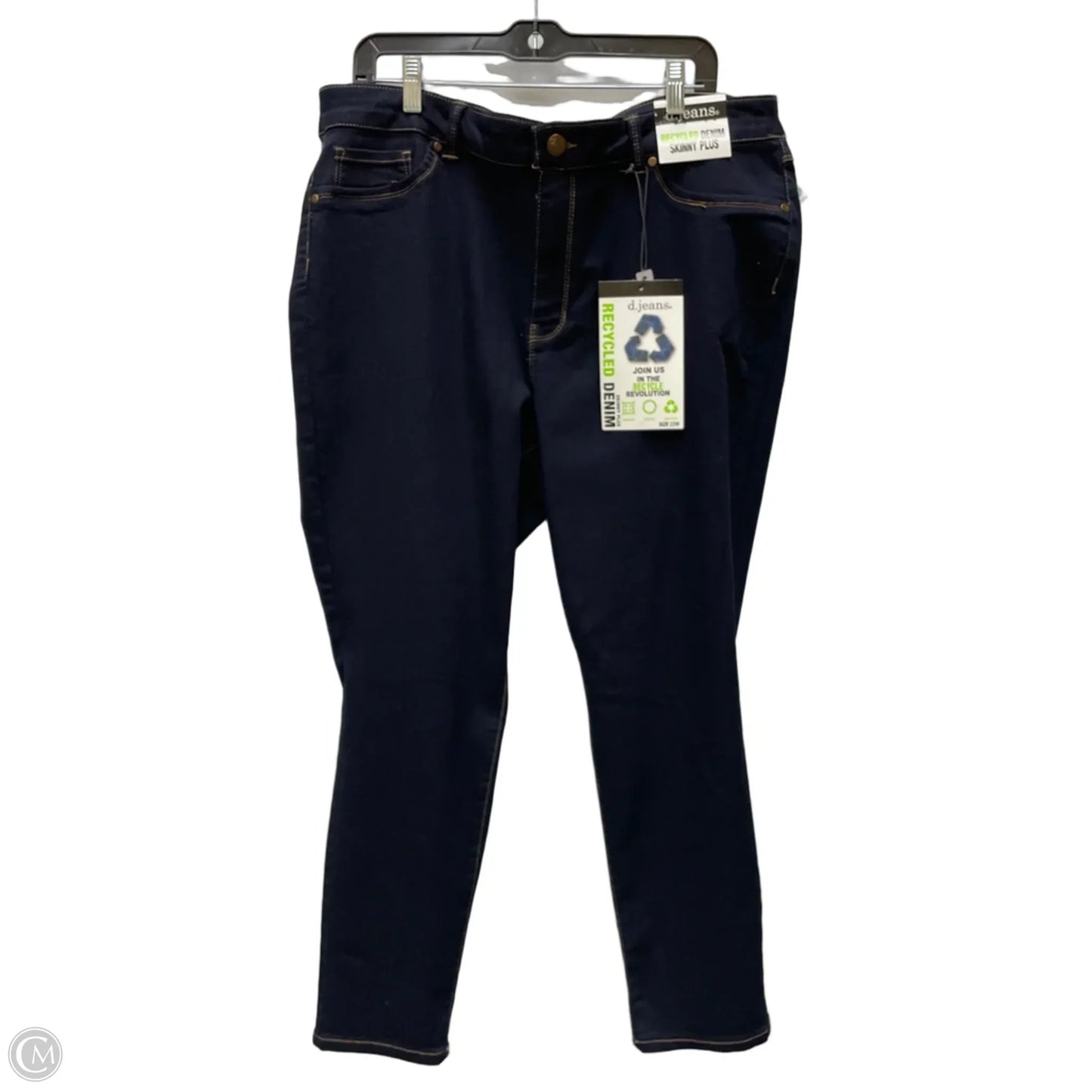 Jeans Skinny By D Jeans In Blue Denim, Size: 22