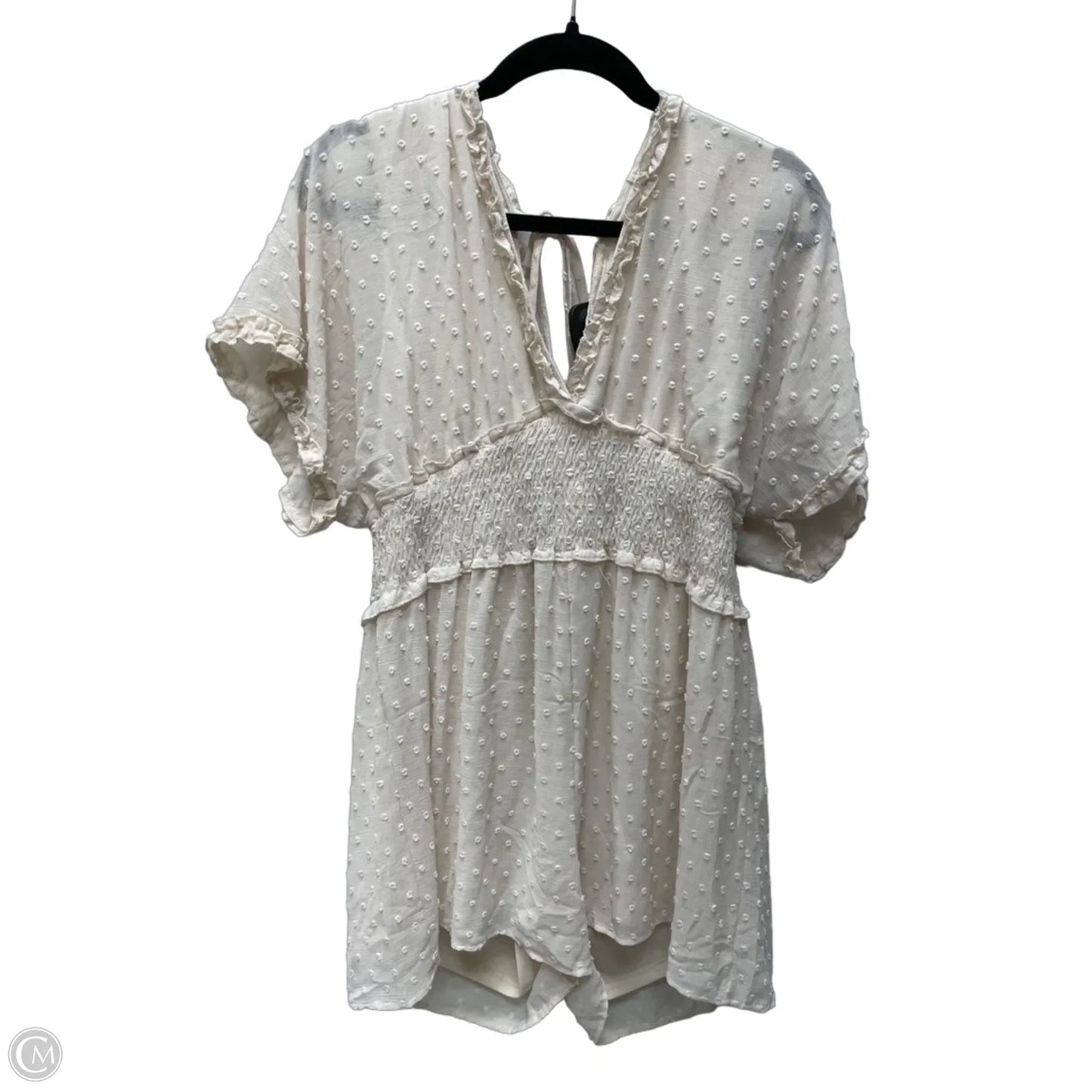 Romper By Clothes Mentor In Cream, Size: L