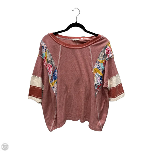 Top Short Sleeve By Easel In Orange, Size: S