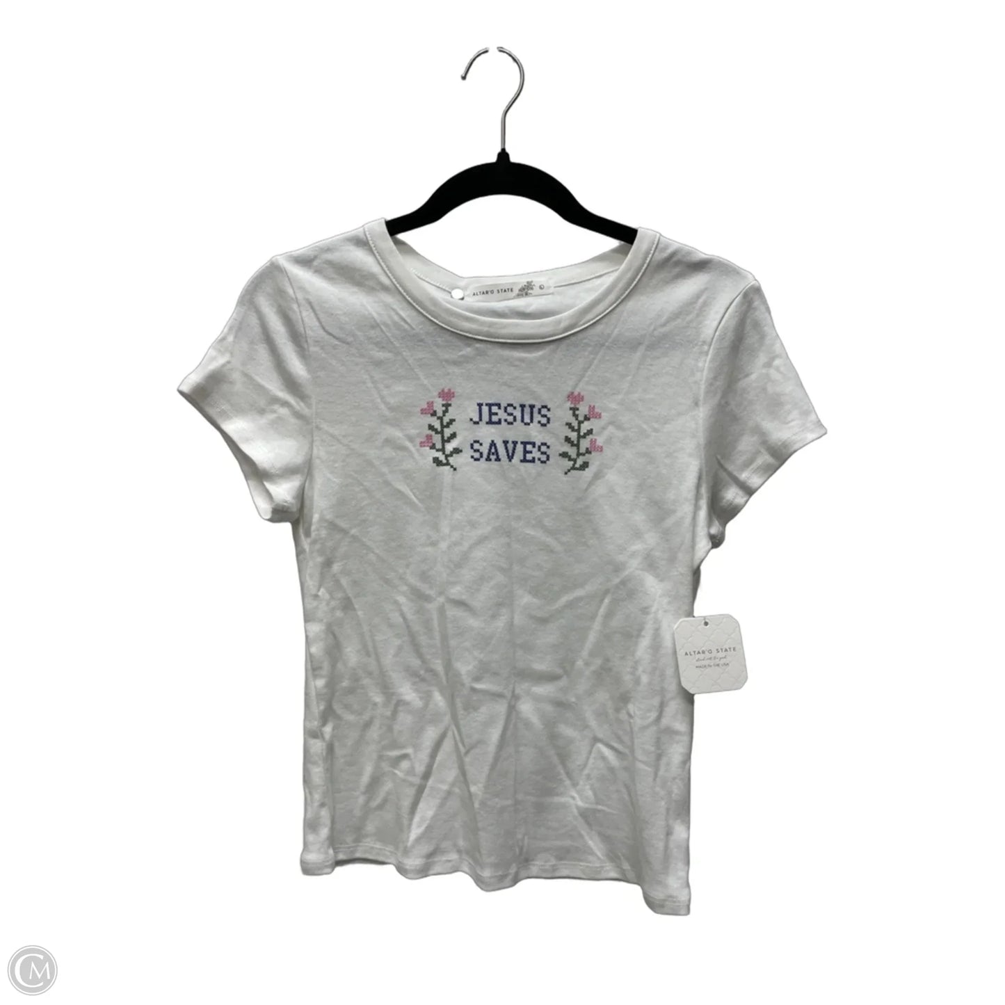 Top Short Sleeve By Altard State In White, Size: L