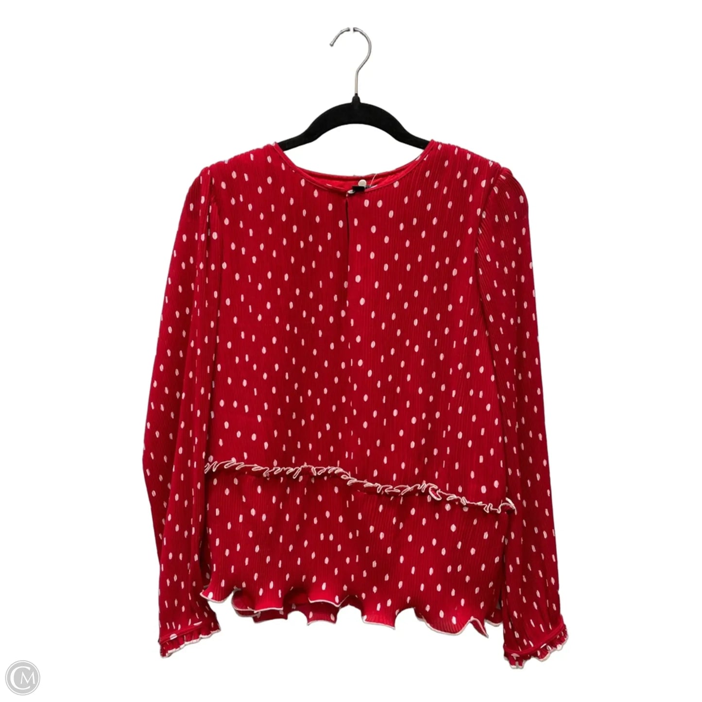 Blouse Long Sleeve By J. Crew In Red & White, Size: M