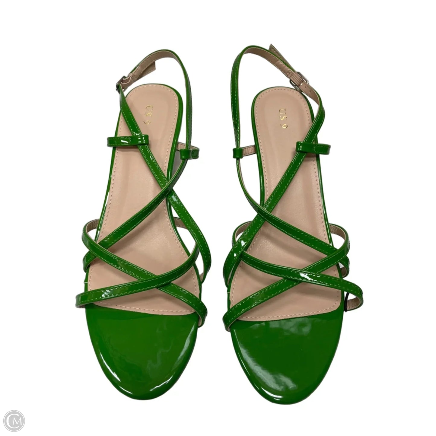 Sandals Heels Kitten By Clothes Mentor In Green, Size: 9