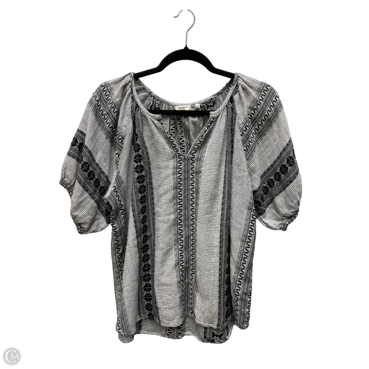 Top Short Sleeve By Dylan In Black & Grey, Size: M