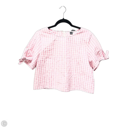 Top Short Sleeve By Clothes Mentor In Checkered Pattern, Size: L