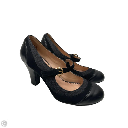 Shoes Heels Block By Cato In Black & Grey, Size: 7.5