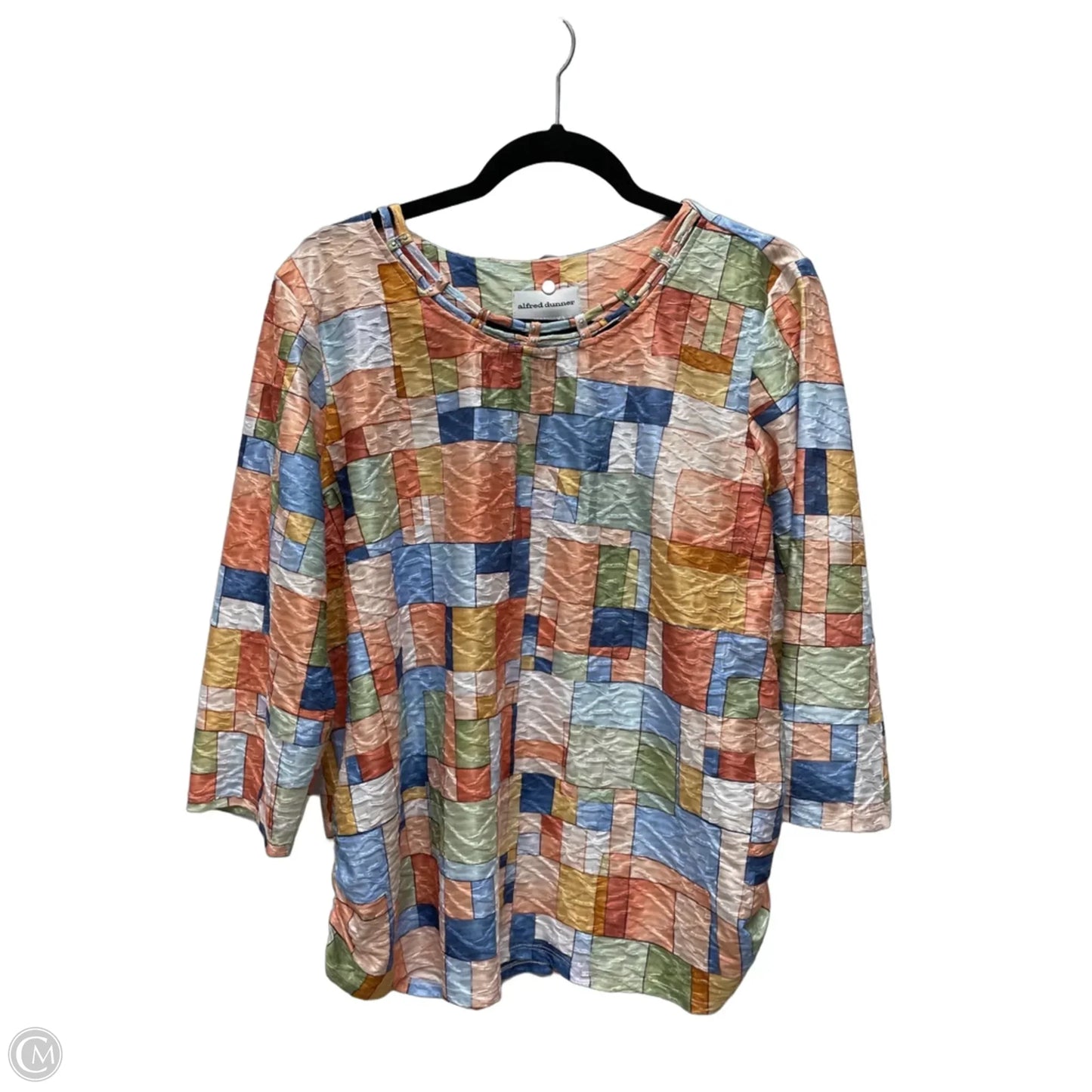 Top Long Sleeve By Alfred Dunner In Geometric Pattern, Size: L