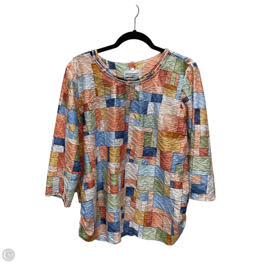 Top Long Sleeve By Alfred Dunner In Geometric Pattern, Size: L