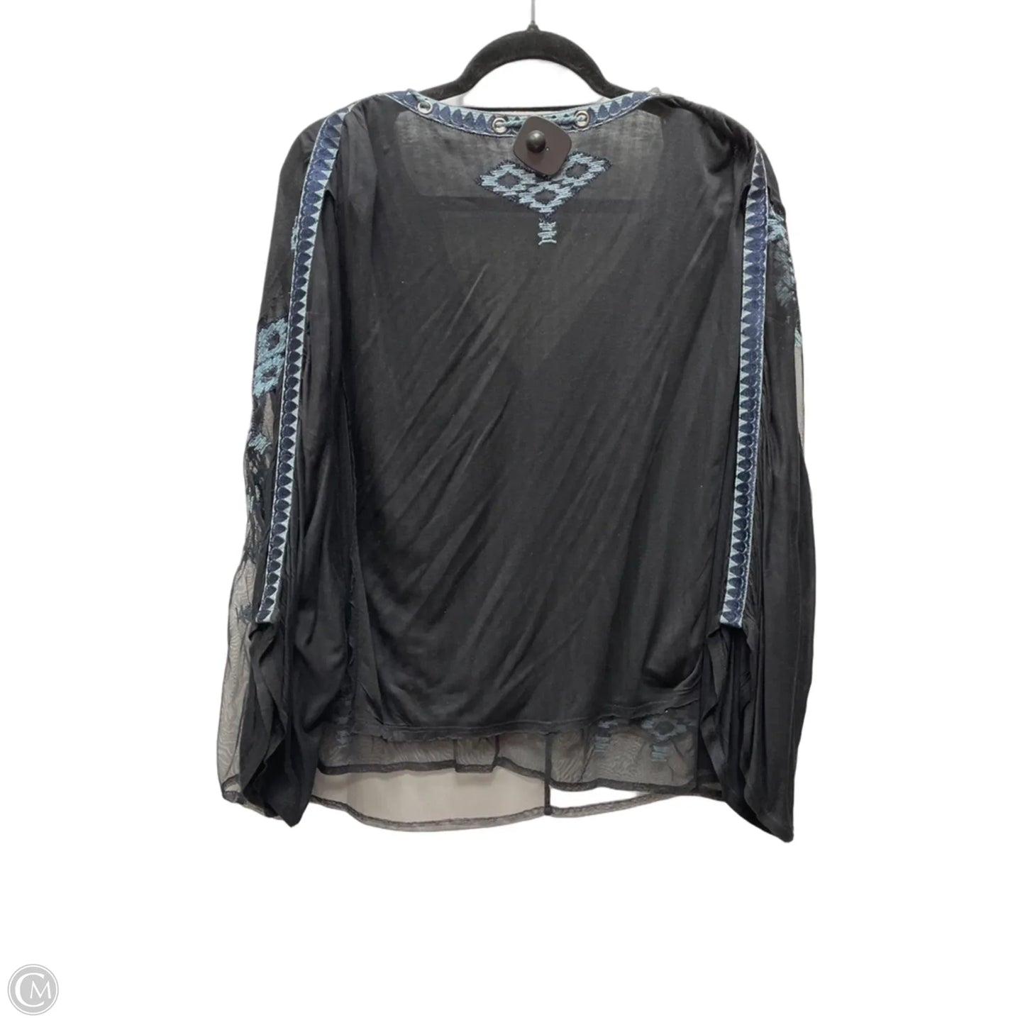 Top Long Sleeve By Free People In Black & Blue, Size: S