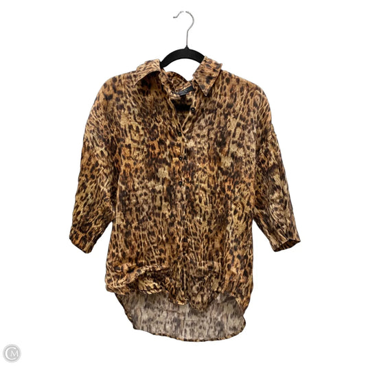 Top Short Sleeve Designer By All Saints In Animal Print, Size: Xs