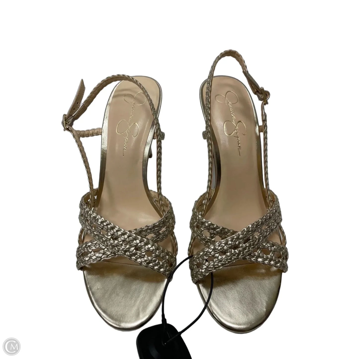 Sandals Heels Stiletto By Jessica Simpson In Gold, Size: 11
