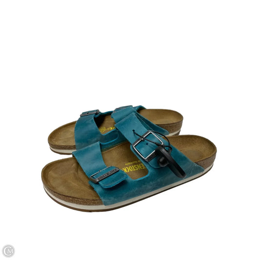 Sandals Flats By Birkenstock In Teal, Size: 9