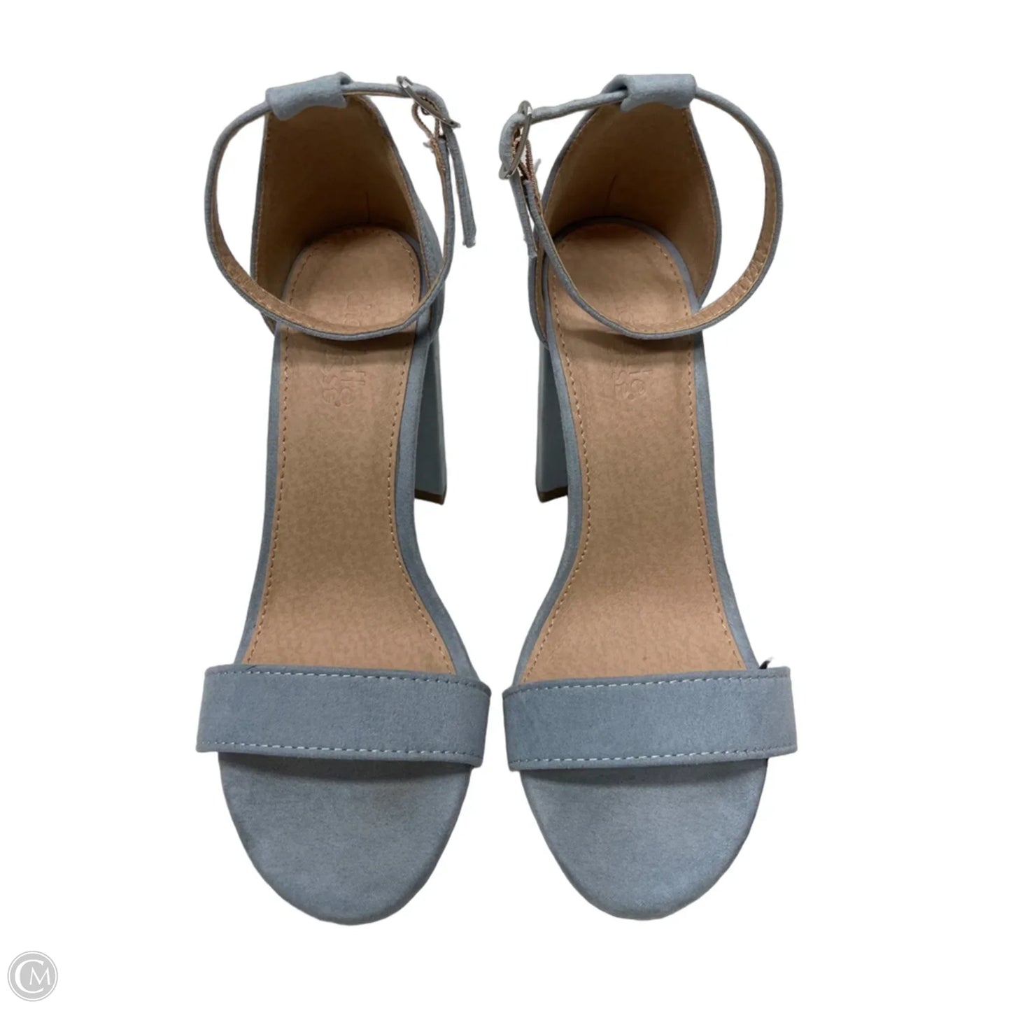 Sandals Heels Block By Charlotte Russe In Blue, Size: 6