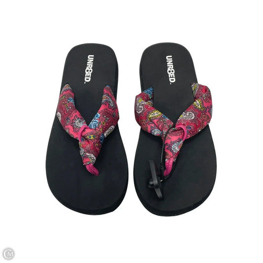 Sandals Flip Flops By unr8ed In Paisley Print, Size: 7