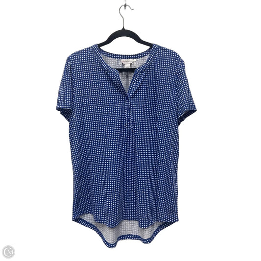 Top Short Sleeve By Liz Claiborne In Geometric Pattern, Size: L