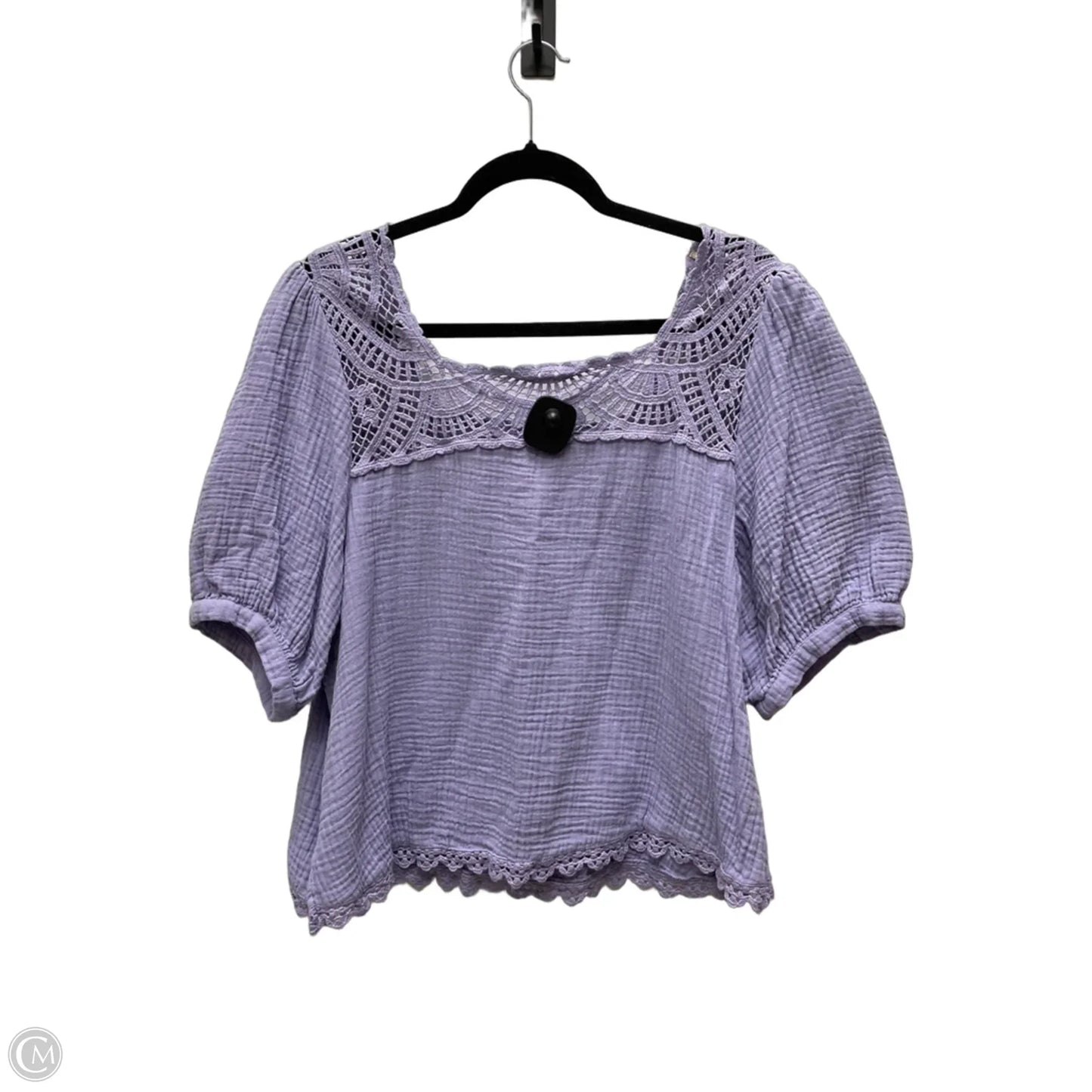 Top Short Sleeve By Democracy In Purple, Size: L