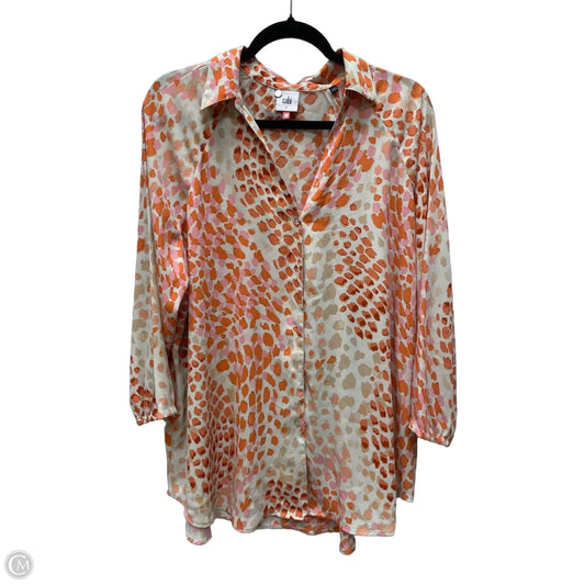 Blouse Long Sleeve By Cabi In Multi-colored, Size: L