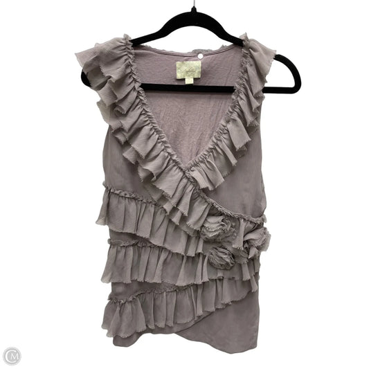 Blouse Sleeveless By Deletta In Grey, Size: M