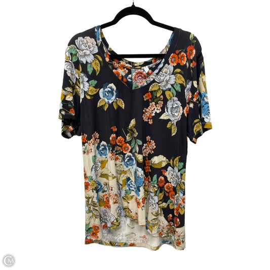 Top Short Sleeve By Johnny Was In Floral Print, Size: 2x