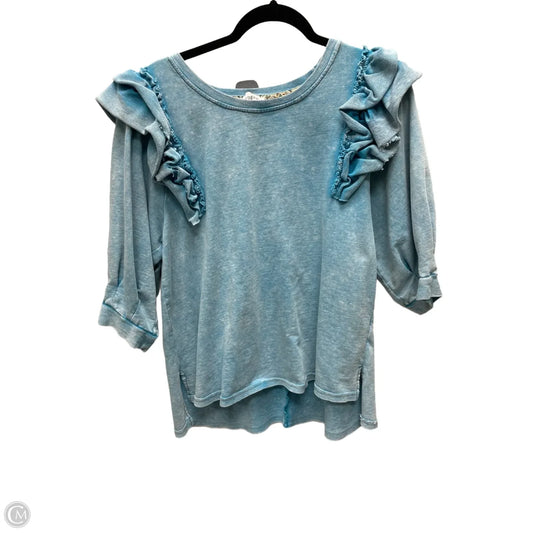Top Long Sleeve By Umgee In Blue, Size: L