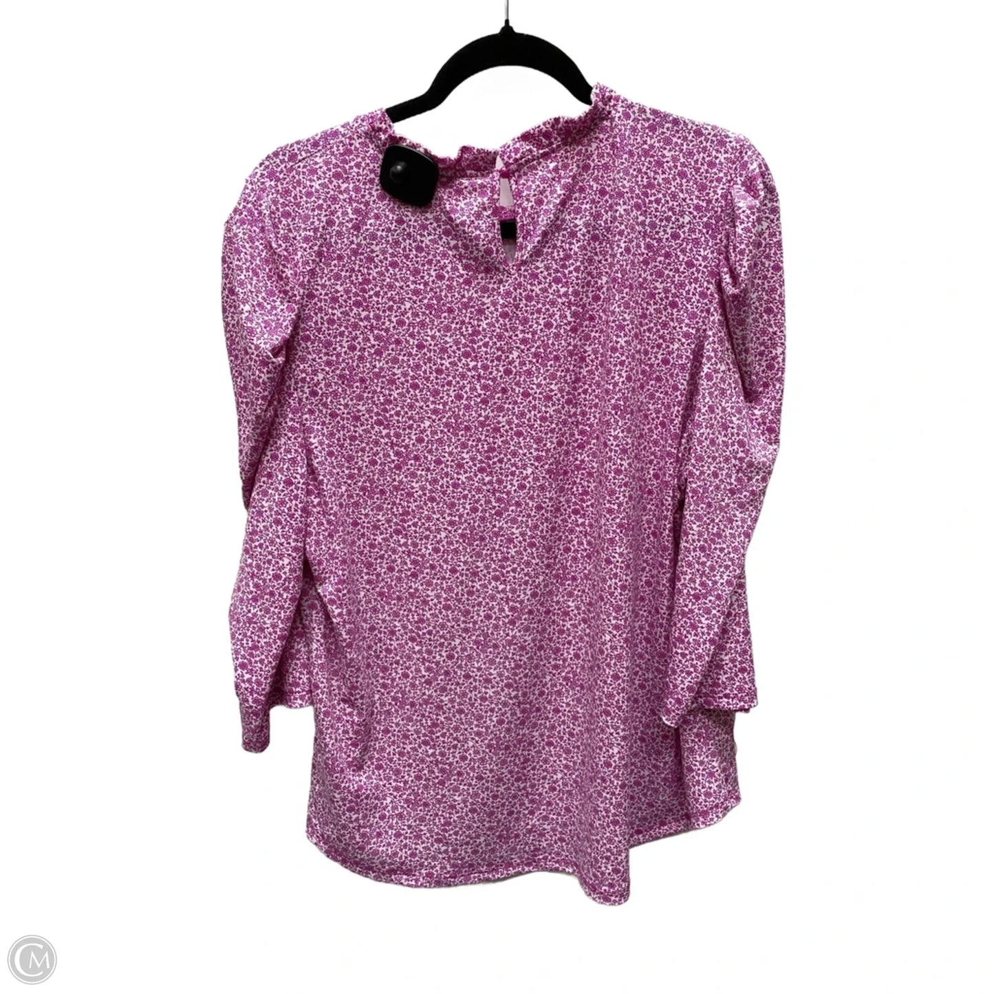 Blouse 3/4 Sleeve By Adrianna Papell In Floral Print, Size: Xl