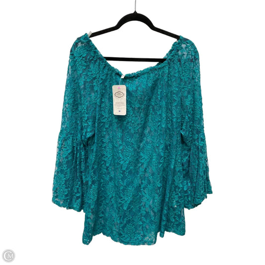 Blouse Long Sleeve By Clothes Mentor In Teal, Size: 3x