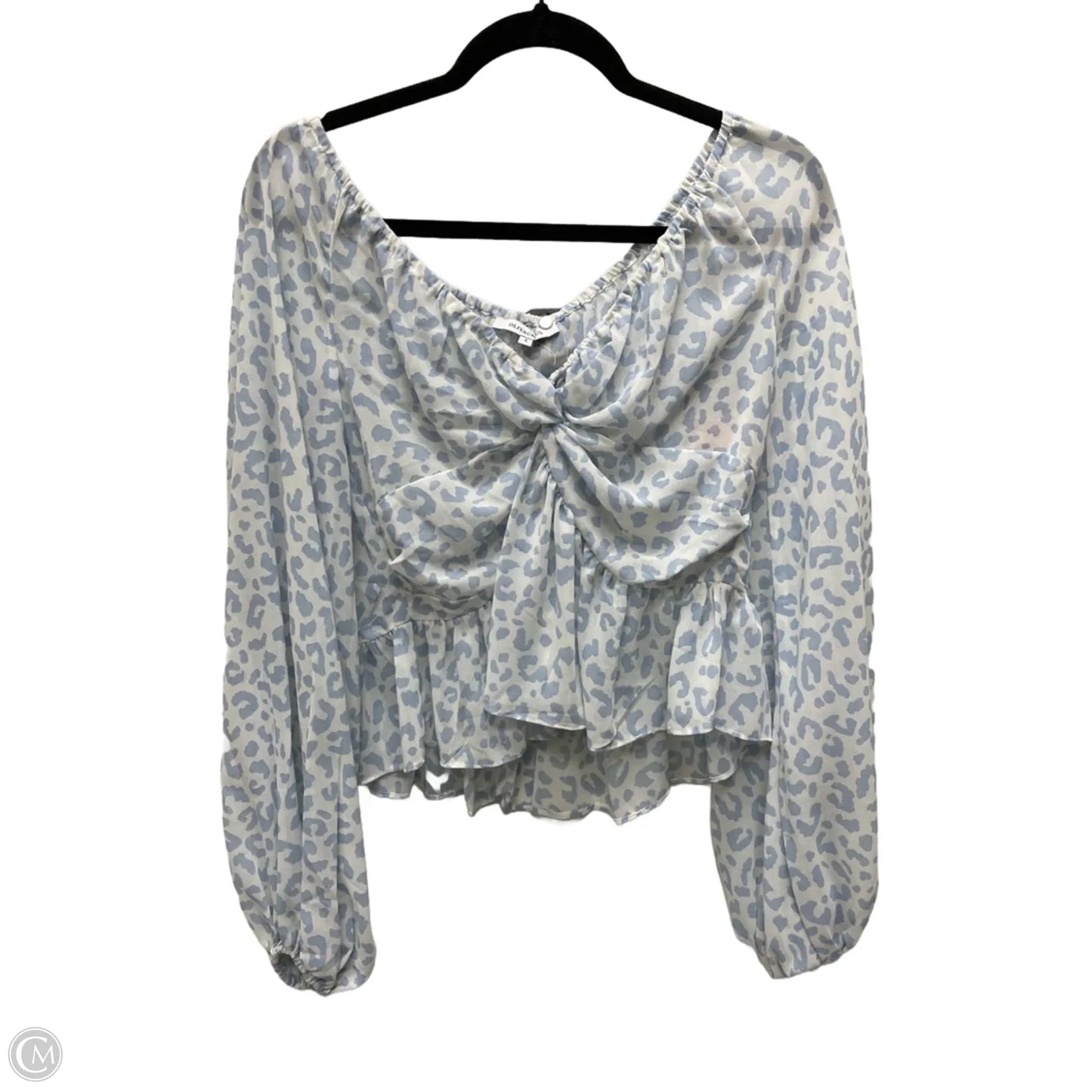 Blouse Long Sleeve By Olivaceous In Animal Print, Size: L
