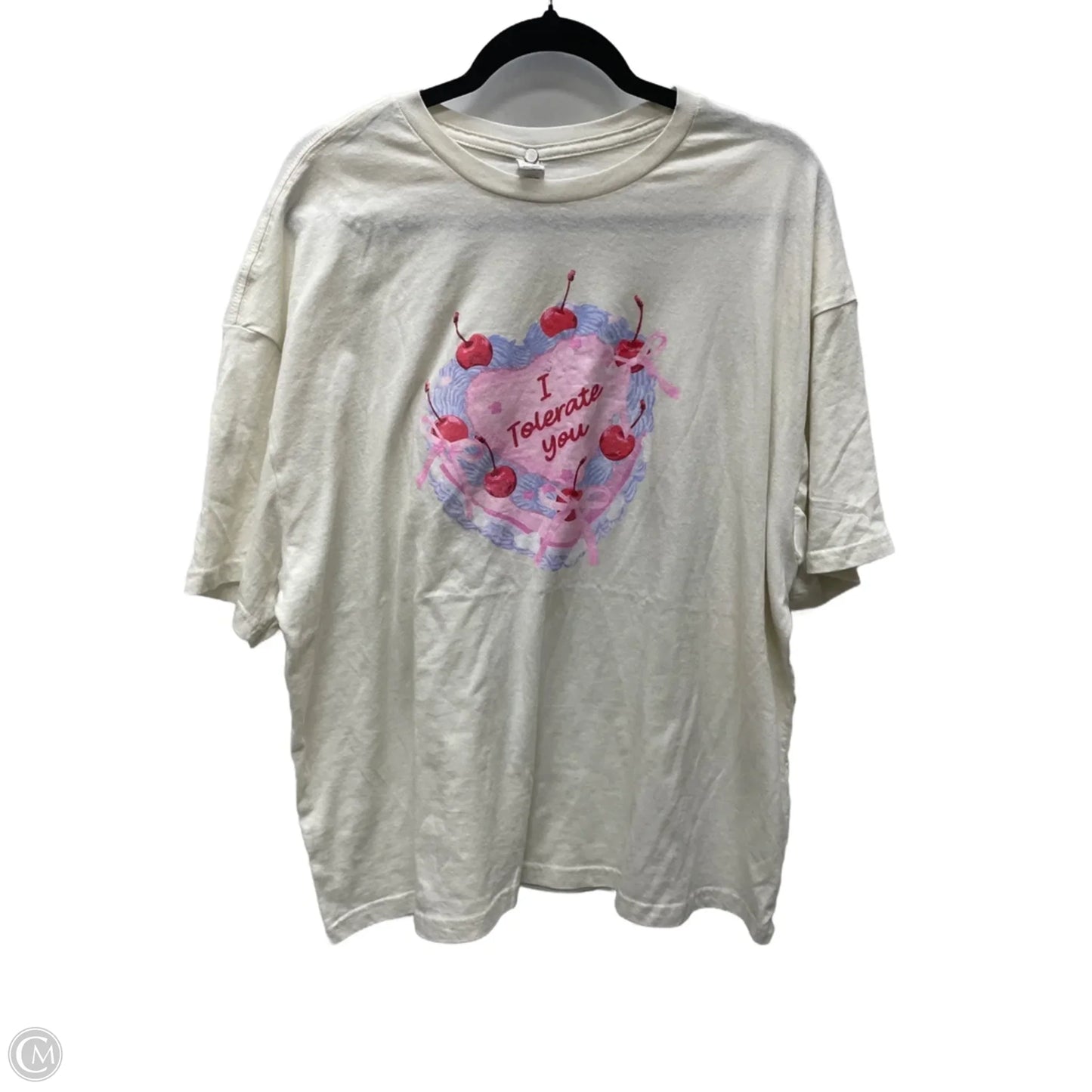 Top Short Sleeve By Clothes Mentor In Cream, Size: Xl