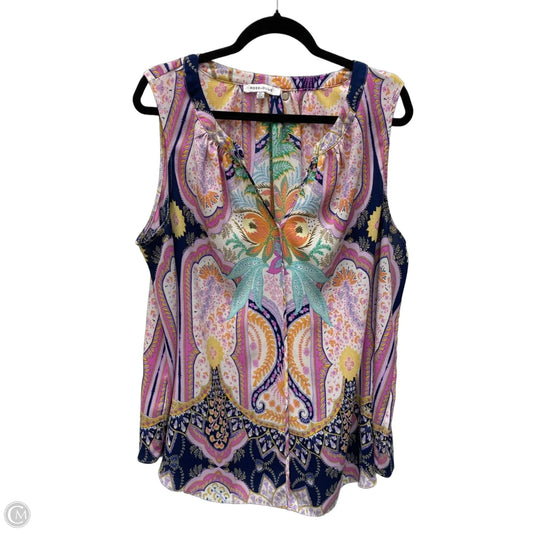 Blouse Sleeveless By Rose And Olive In Floral Print, Size: 2x