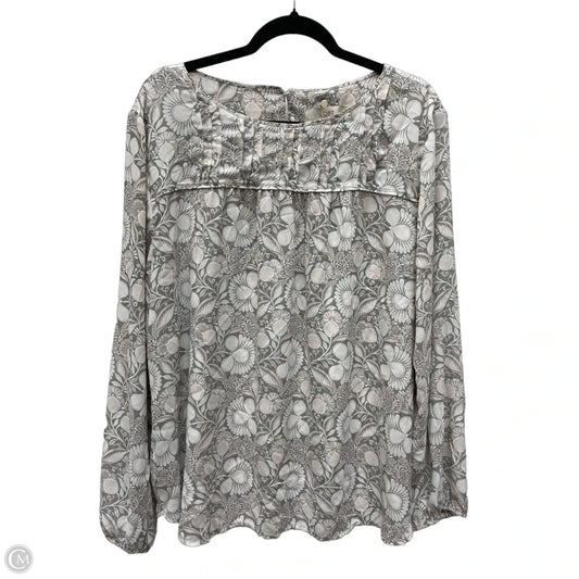Blouse Long Sleeve By Loft In Floral Print, Size: 2x