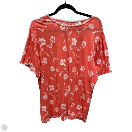 Top Short Sleeve By Cato In Floral Print, Size: 3x