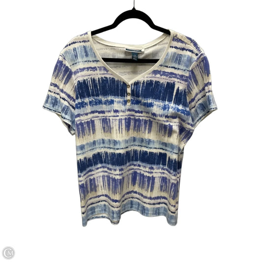 Top Short Sleeve By Karen Scott In Tie Dye Print, Size: 1x