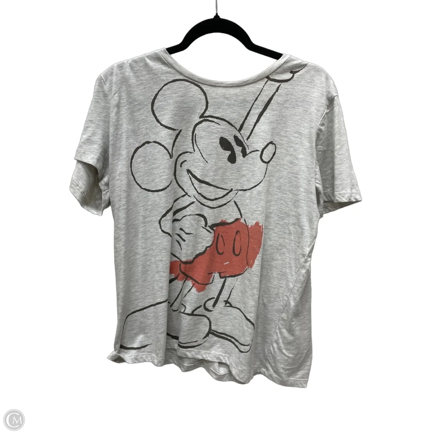 Top Short Sleeve By Disney In Grey, Size: Xl