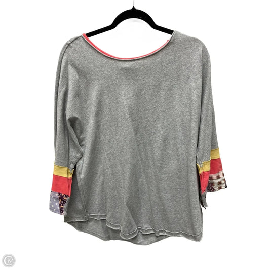 Top 3/4 Sleeve By Altard State In Grey, Size: L