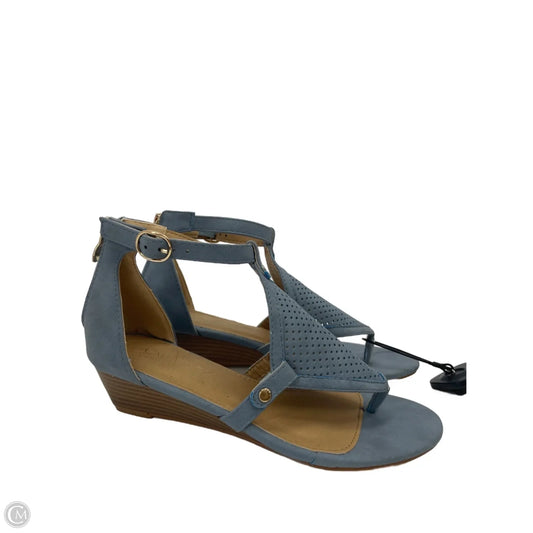 Sandals Heels Wedge By Catherine Malandrino In Blue, Size: 6